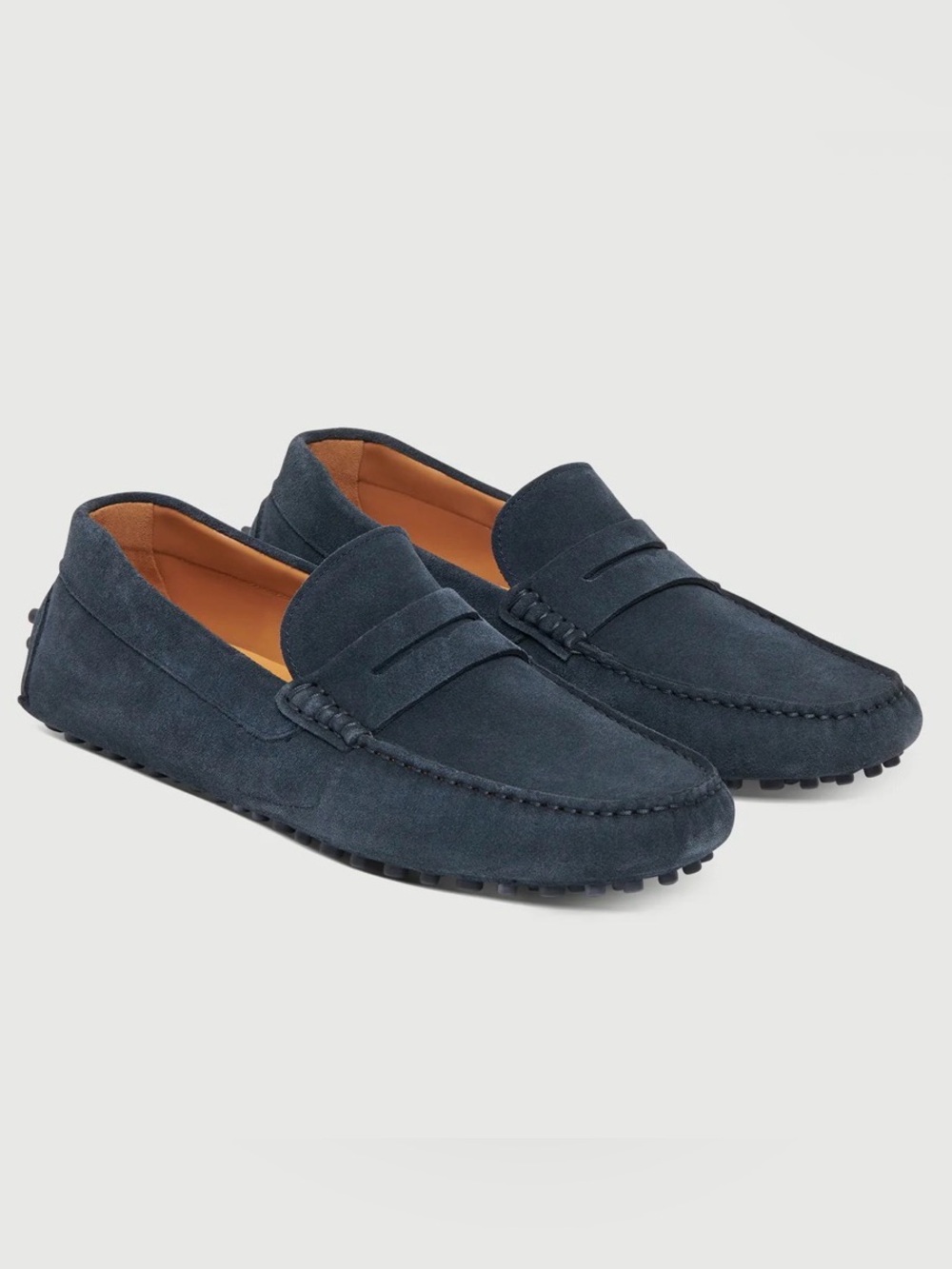 Greats Corsa Driver Hand Sewn Penny Loafers Navy Suede Leather Moccasin Men’s 11